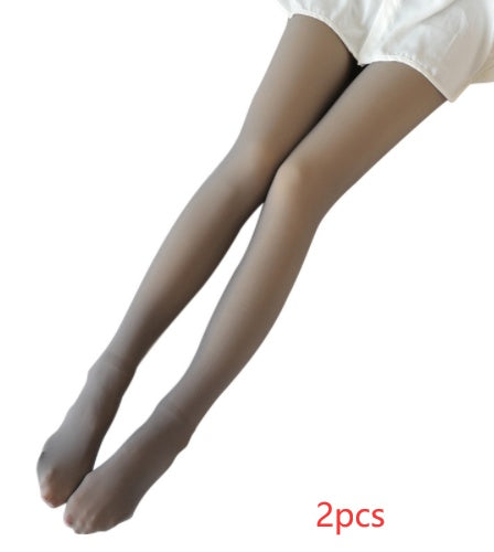 Fake Translucent Plus Size Leggings Fleece Lined Tights Fall