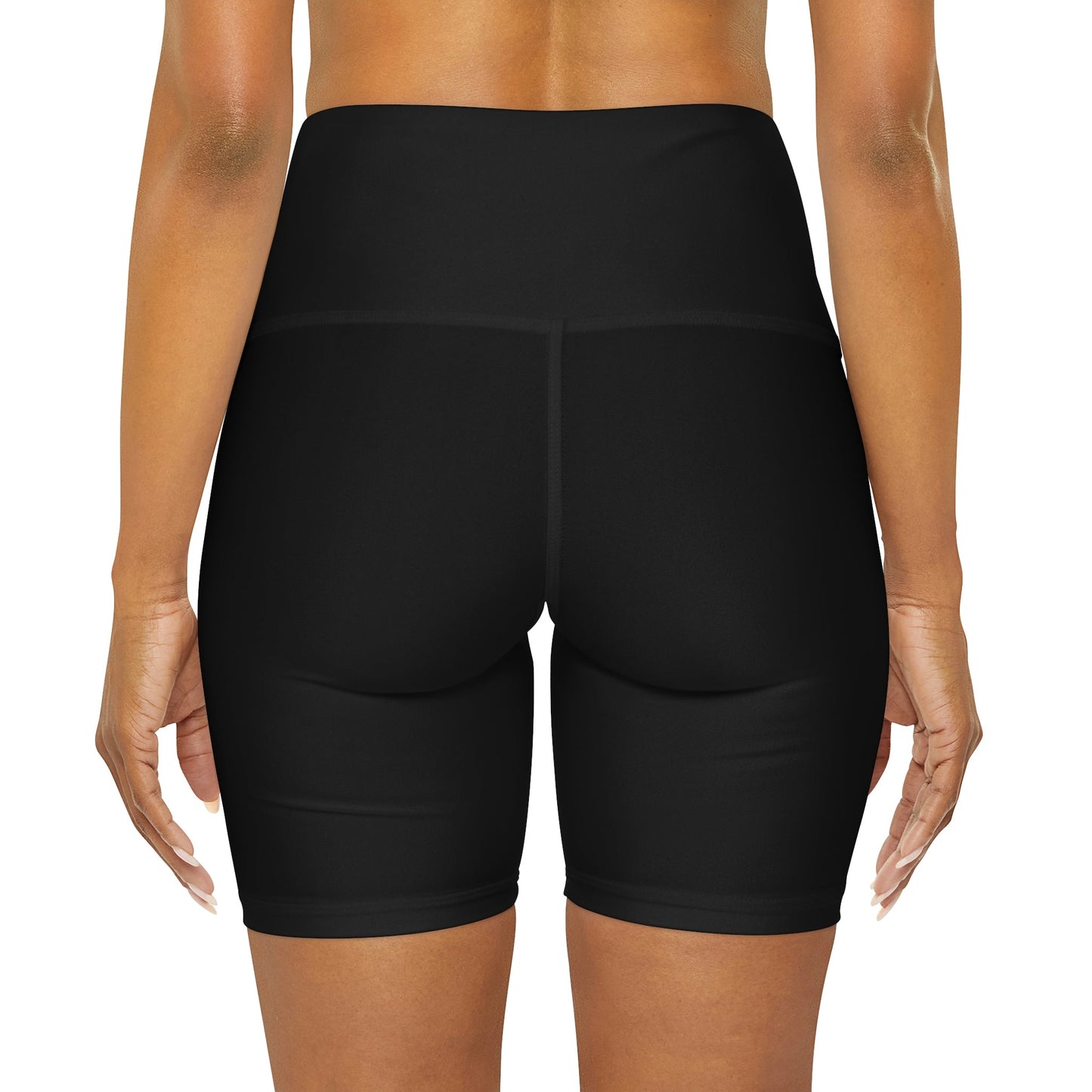 Womens High Waisted Black Yoga Shorts - Bride Accessories - Wedding