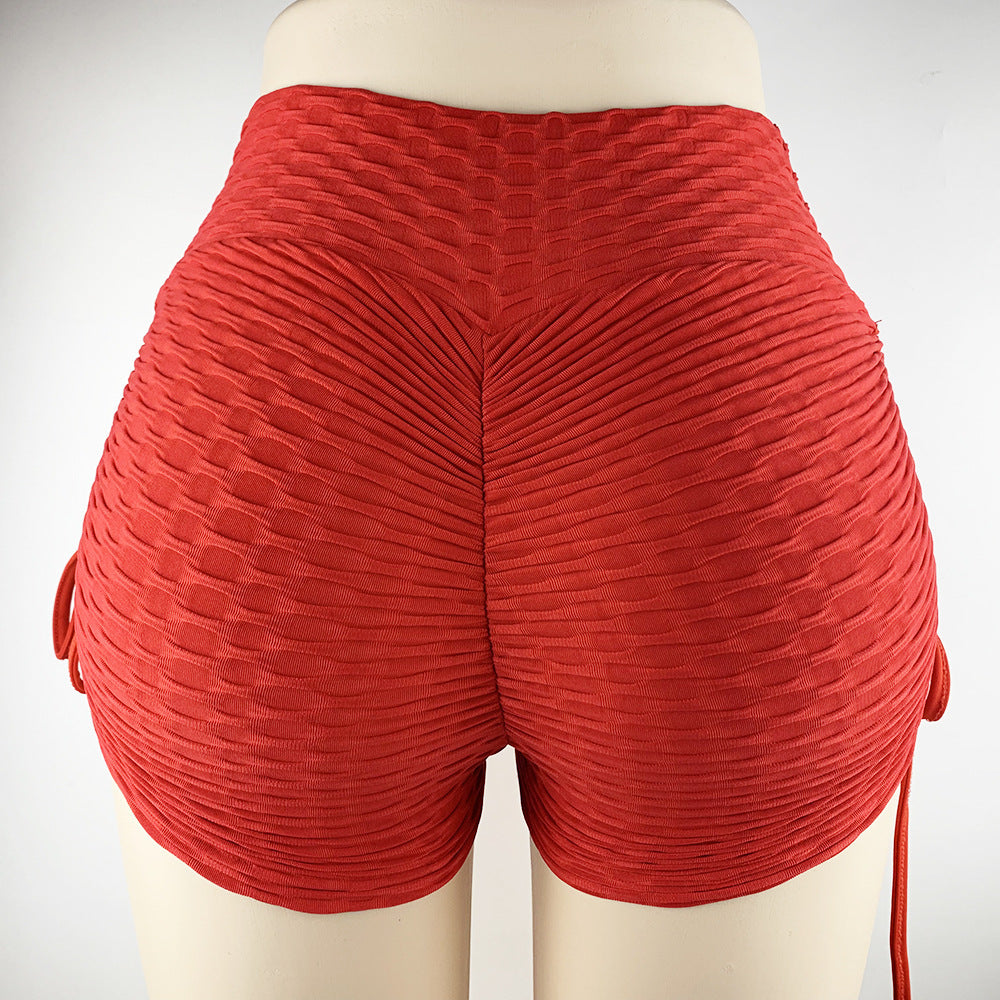 Premium Drawstring Yoga Shorts | Textured Workout Leggings Shorts - Zenzi Style
