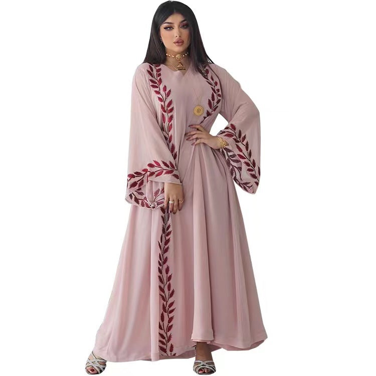 Women's Temperament Fashion Embroidery V-neck Dress