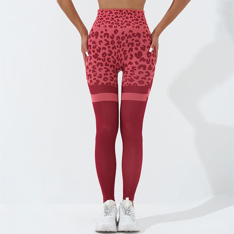 Leopard Print Fitness Pants For Women High Waist Training Yoga Pants