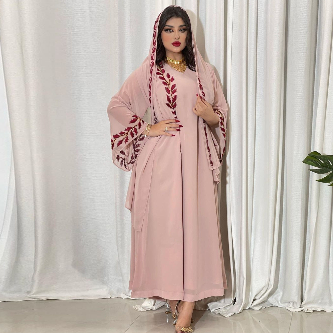 Women's Temperament Fashion Embroidery V-neck Dress
