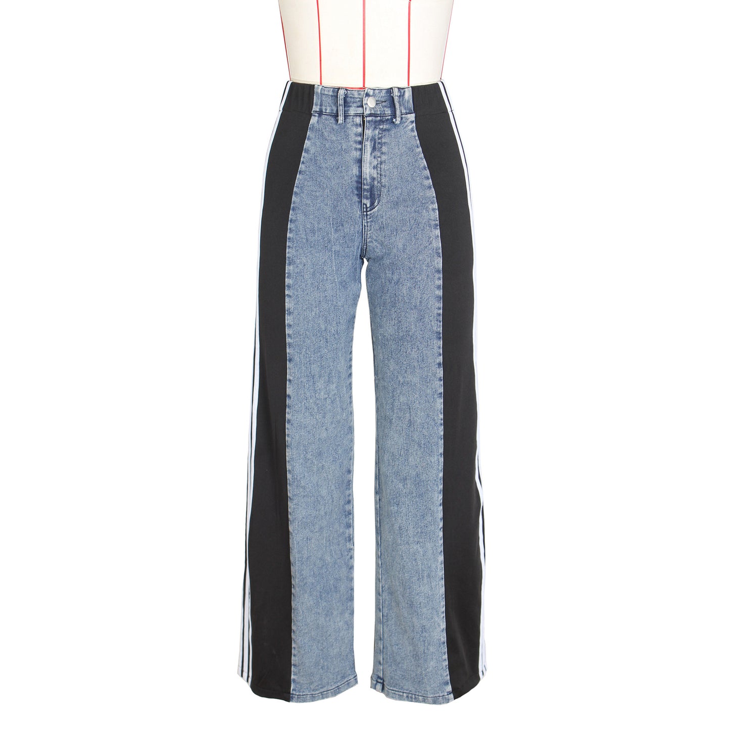 Fashion Casual High Waist Elastic Straight Leg Trousers