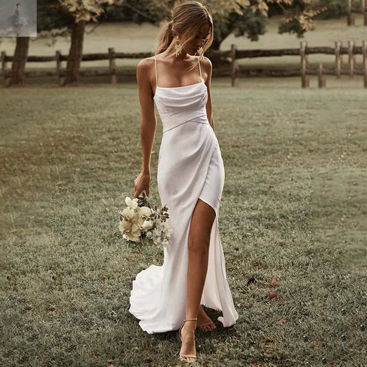 High Quality Satin French Sling Light Wedding Dress  High Quality Satin French Sling Light Wedding Dress High Quality Satin French Sling Light Wedding Dress High Quality Satin French Sling Light Wedding Dress