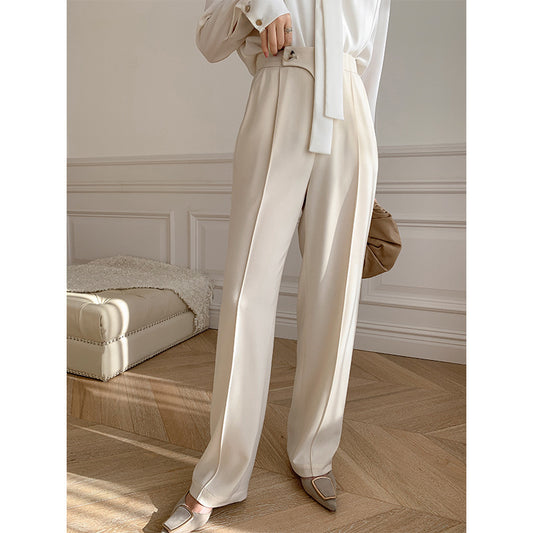 Women's High Waist Straight Loose Slim Pants