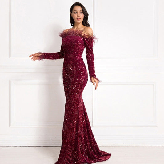 Off-the-shoulder Fishtail Party Formal Dress