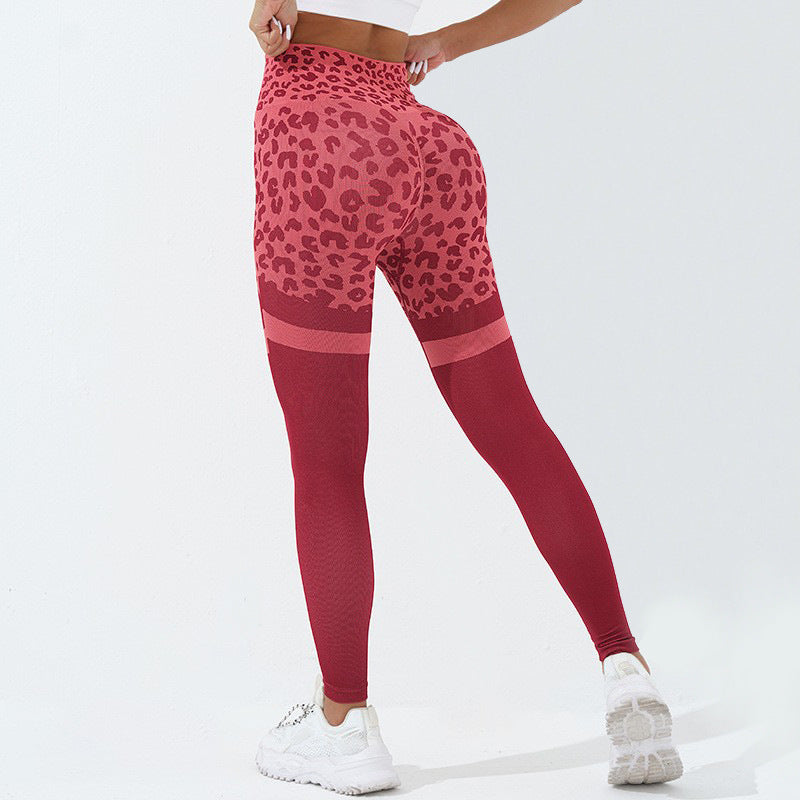 Leopard Print Fitness Pants For Women High Waist Training Yoga Pants