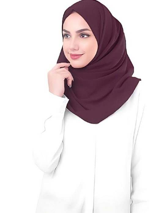 Women & Girl Poly Georgette Hijab Scarf Wrap Size 26X26X2 CM Color